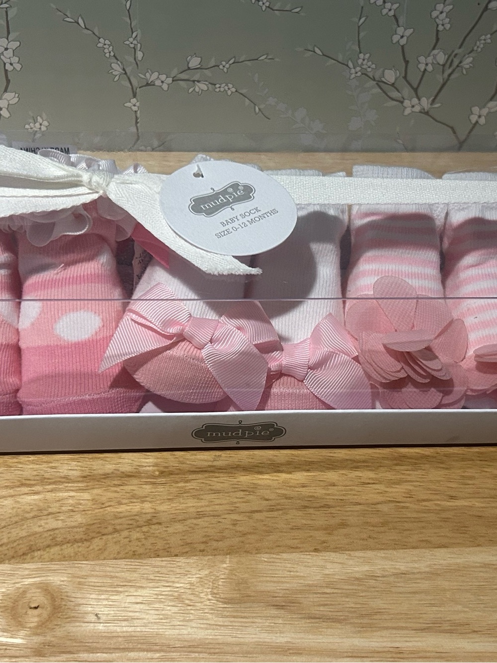 Mud Pie Pink Baby Sock Set with Bows